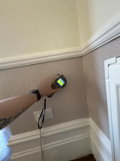 Photograph from reception room taken during the damp survey