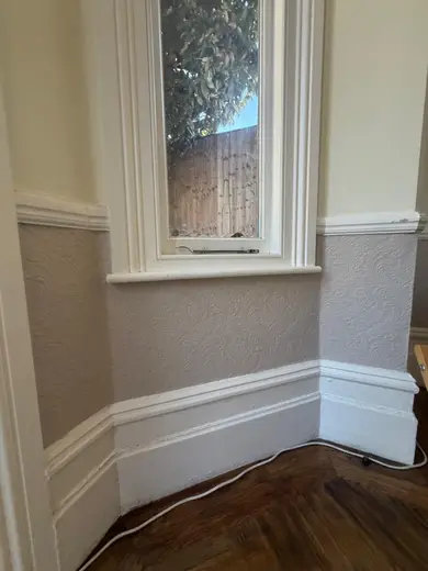 Photograph from reception room taken during the damp survey