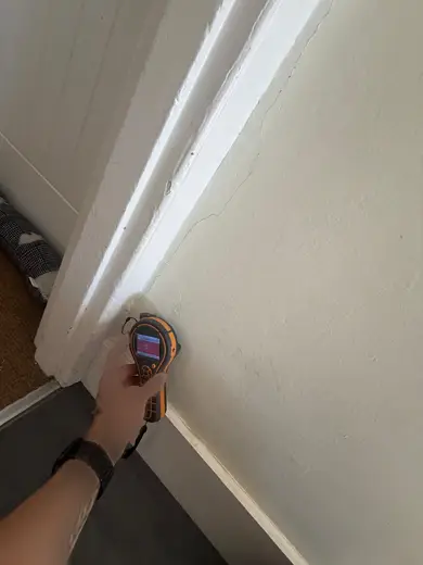 Photograph from kitchen taken during the damp survey