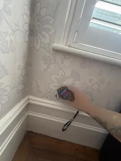Photograph from front living room taken during the damp survey