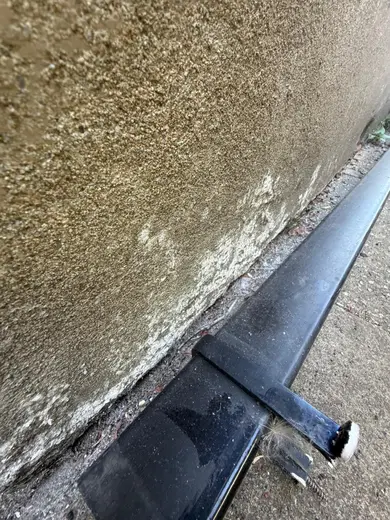 Photograph from exterior taken during the damp survey
