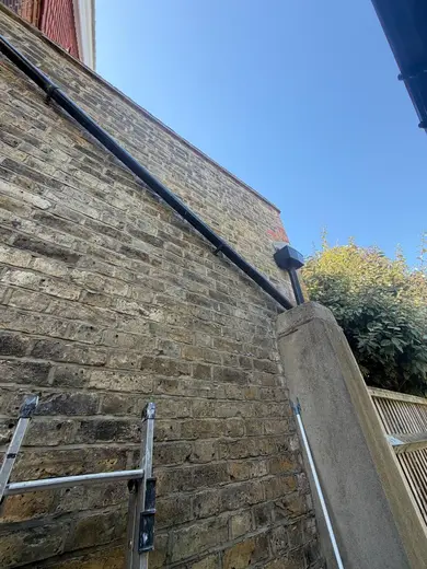 Photograph from exterior taken during the damp survey