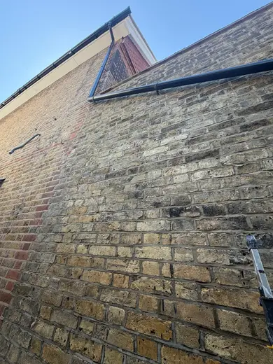 Photograph from exterior taken during the damp survey