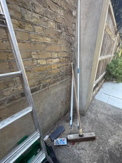 Photograph from exterior taken during the damp survey