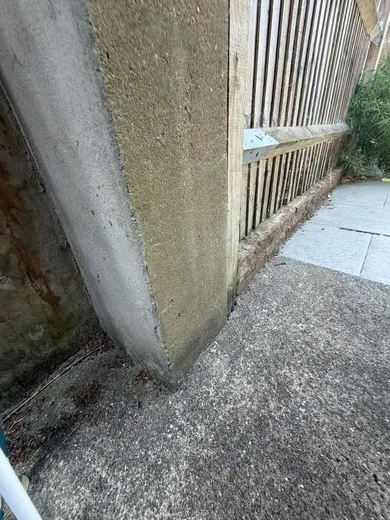 Photograph from exterior taken during the damp survey