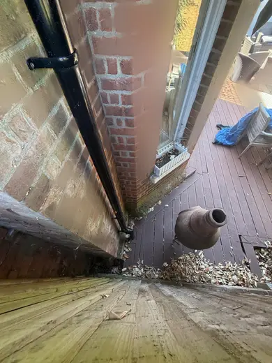 Photograph from exterior taken during the damp survey