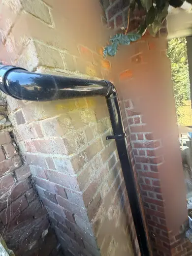 Photograph from exterior taken during the damp survey