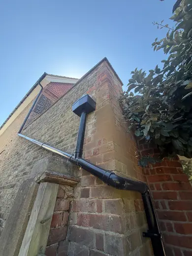 Photograph from exterior taken during the damp survey
